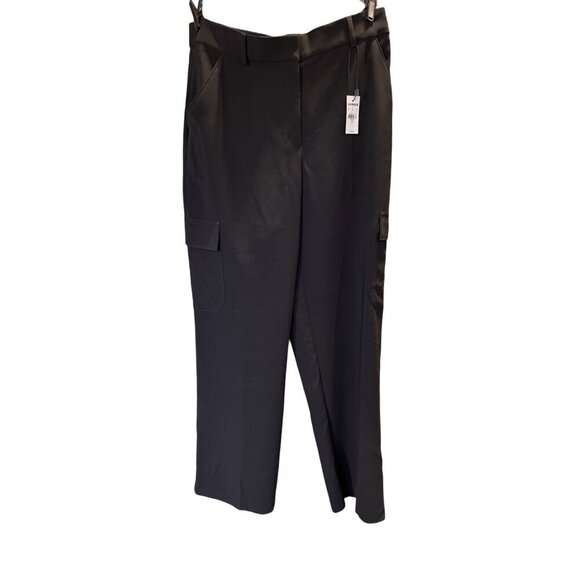Express Womens Black High-Rise Cargo Trousers Size 12R - NWT - Picture 1 of 12
